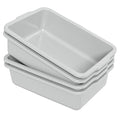 35 L Plastic Commercial Bus Tub Large Bus Tubs Restaurant Light Gray 4 Packs