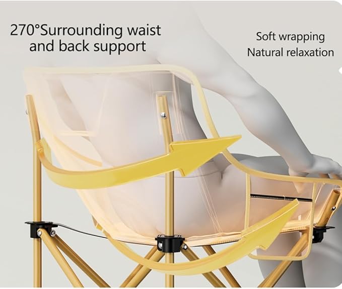 Camp Chair Folding Portable Lawn Chair with Backrest 130 Kg Capacity Canvas Cushion Seat Outdoor Picnic Chair for Beach Fishing Camping Hiking BBQ(Black40cm/16in)