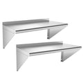 Commercial Stainless Steel Shelf 12 x 36” 2 Pack Wall Mounted Food Service Storage Rack Shelves Heavy Duty 270 lb Metal Shelf for Kitchen Restaurant Food Truck Garage Laundry Room