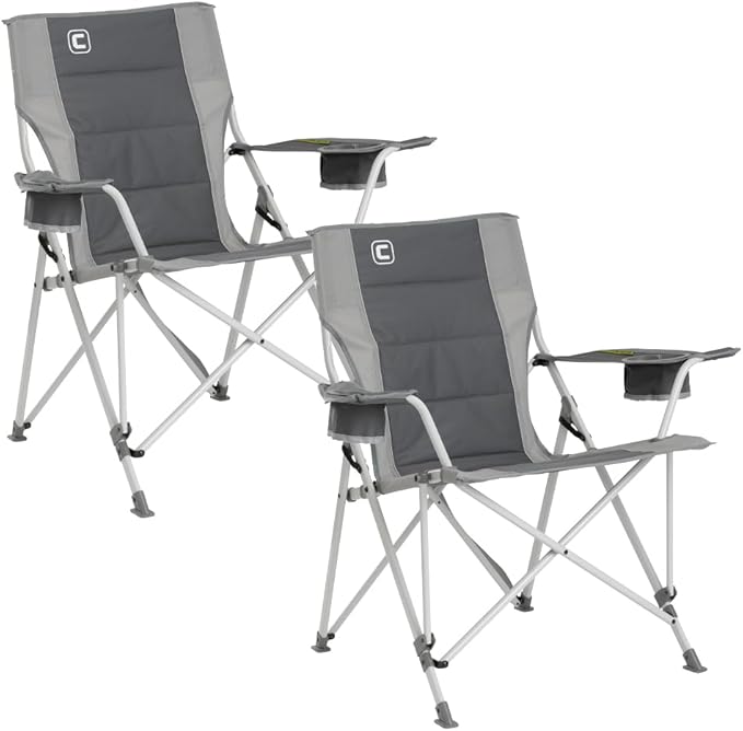 CORE Extra Large Tension Chair | Foldable Chair with Cupholders for Indoor Home or Outdoor Camping | Perfect for Concert Seat Sports Beach Travel &amp Picnic