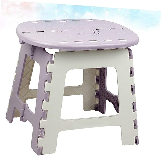 Portable Plastic Folding Chair for Home Office Sturdy Foot Stool Outdoor Camping