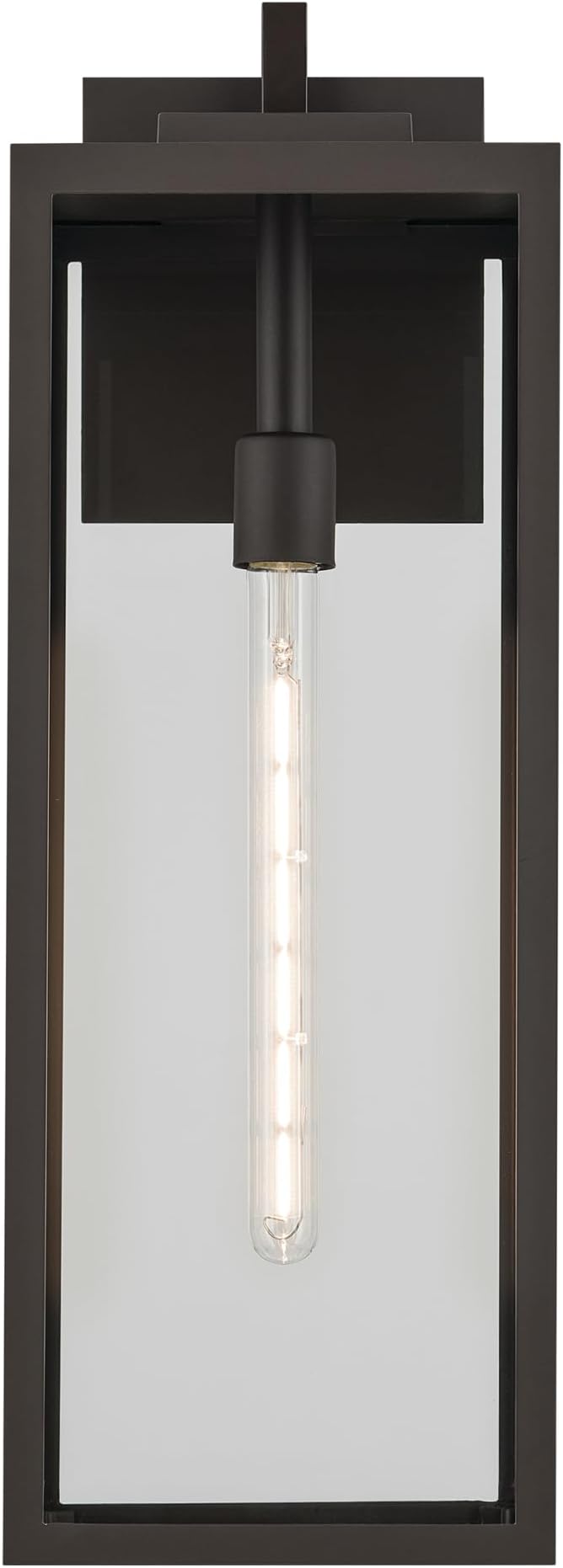 Kichler Branner 1-Light Olde Bronze Luxe Updated Traditional Outdoor Wall Light with Clear Glass for Outdoor Walls Exterior Doors Garage Porch or Patio Walls
