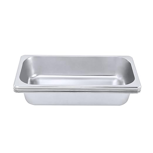 LOYALHEARTDY Steam Table Pan 6 Pack Pans 1/3 Size 2.5 Deep Commercial Hotel Pan 201 Stainless Steel Catering Food Pan Restaurant Supplies for Party Buffet and Event Catering