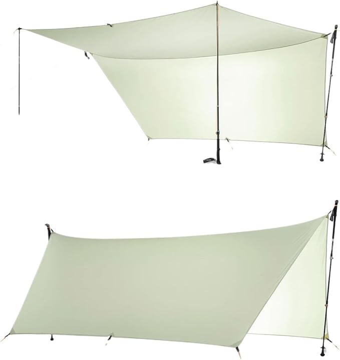 450g 20D Two-Sided Silicone Coated Nylon Tarp Ultralight Sun Shelter Beach Tent Pergola Awning Canopy Rainfly Camping Sunshelter