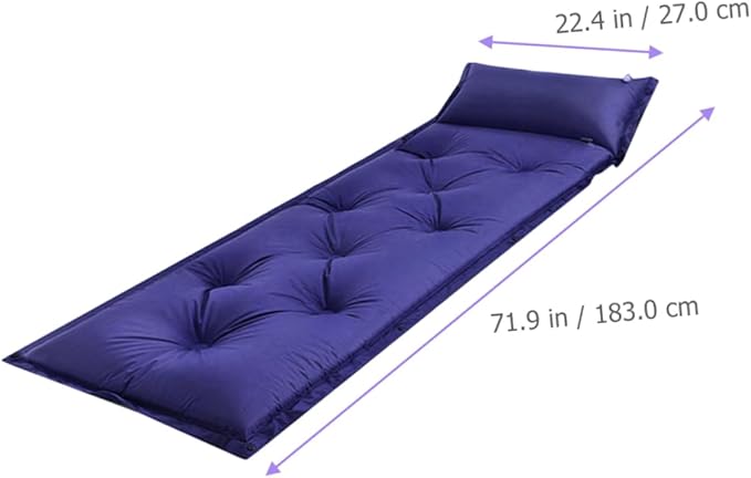 Happyyami Automatic Inflatable Camping Sleeping Pad Dampproof Wear Resistant Design for Travel Outdoor Activities with One Pillow for Easy Storage Comfort