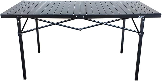GoTEAM! Portable Heavy Duty Aluminum Roll-Top Table Camping/Tailgating/Beach Instant Table with Carry Bag