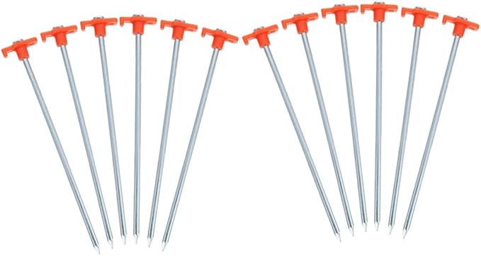 BESTonZON 12Pcs Heavy Duty Camping Tent Stakes Ground Pegs for Secure Tents Canopies Awnings for Outdoor Activities Beach Use