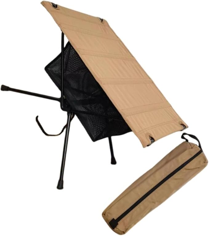 Portable Outdoor Side Table Folding Waterproofs Hiking Backpacking Fabric Metal Texture for Carrying Backpacking