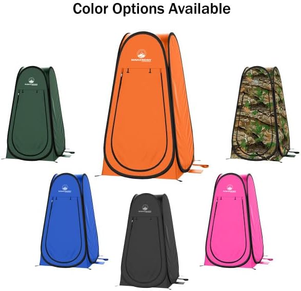 Wakeman Pop Up Changing Tent 3.3 x 3.3 x 6.2ft Camping Shower Tent for Portable Toilet Stall or Dressing Room with Carry Bag for Camping Beach or Tailgate Polyester