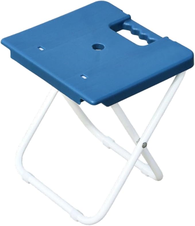 Foldable Stool Fishing Chair Multifunctional Easy to Carry Outdoor Portable Seat Train Seating Stool for Balcony Traveling Blue