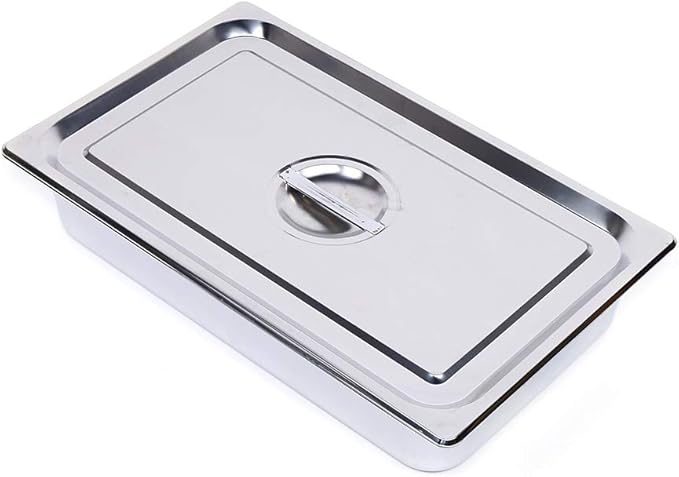 4 Pack Stainless Steel Steam Hotel Pan 20 x 12 x 4 In Deep Steam Table Pan with Lid Food Service Pan for Party Kitchen Restaurant Hotel