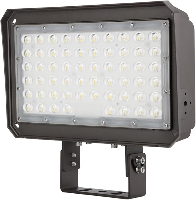 150W LED Flood Light with Dusk-to-Dawn Photocell 5000K Daylight 100-277V IP65 Waterproof 130lm/W 150W/100W/75W Adjustable LED Parking Lot Light with Trunnion Mount ETL