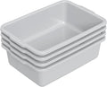 Ggbin 4 Pack Extra Large Plastic Bus Tubs 35 L Commercial Bus Boxes Gray
