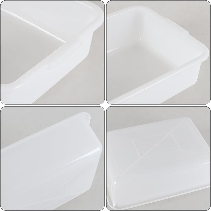 8 Liter Bus Tub Shallow Plastic Tub/Wash Basin 5 Pack White