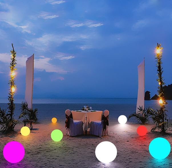 10 In LED Globe Light w/Remote 16 RGB Colors 4 Modes &amp 8 Dimmable Brightness LED Ball Light Sphere Lamp Rechargeable Orb Night Light Waterproof Outdoor Globe Lamp for Home/Yard/Lawn/Party/Pool D
