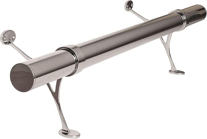Sleek 4' Stainless Steel Kitchen Island and Bar Foot Rail Kit - 1.5 Diameter Complete Undercounter Mount Hardware and Tubing by Outwater