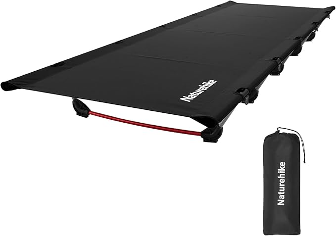 Naturehike GoWild Camping Cot for Adults Portable Sleeping Cot with Carry Bag Lightweight Tent cot Camping Bed for Camp Outdoor/Office Home Nap (Black EU