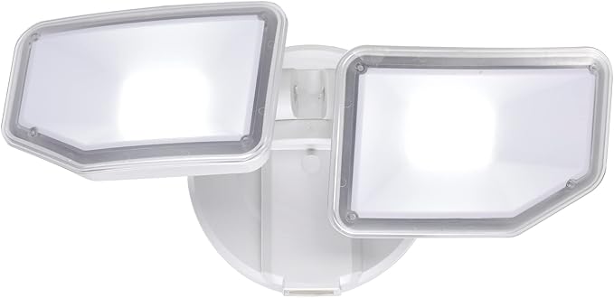30W Flood Lights Outdoor 2700LM Super Bright LED Security Light 2 Adjustable Heads ETL Water Resistant 5000K Wall/Eave Mount Exterior LED Outdoor Light for Garage Yard Porch (White)