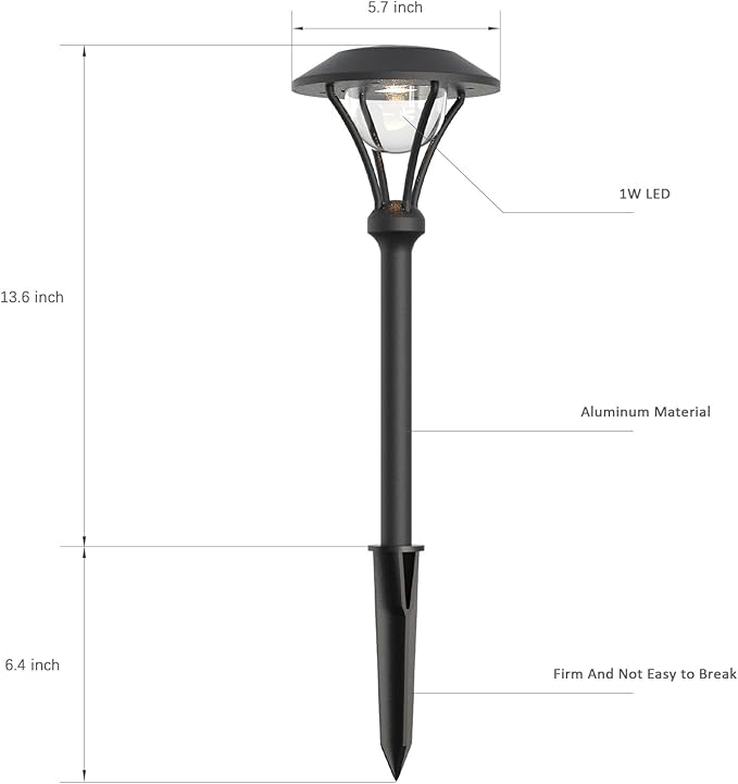 Low Voltage Pathway Lights 12V AC Landscape Lighting Kit 1W LED Path Lights 4PK Outdoor Hardwired 60 Lumen 3000K Warm White Walkway Light with Connectors and Stakes