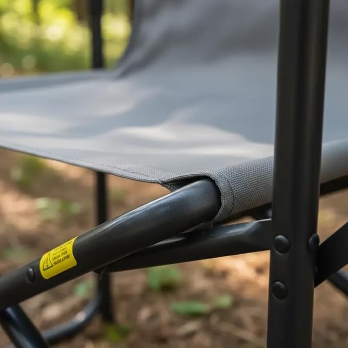 MAXDAR Portable Heavy-Duty Camping Chair with Cooler Bag Side Table &amp Cup Holder – 300 LBS Capacity Foldable Director’s Chair for Outdoor Fishing Picnic &amp Tailgating