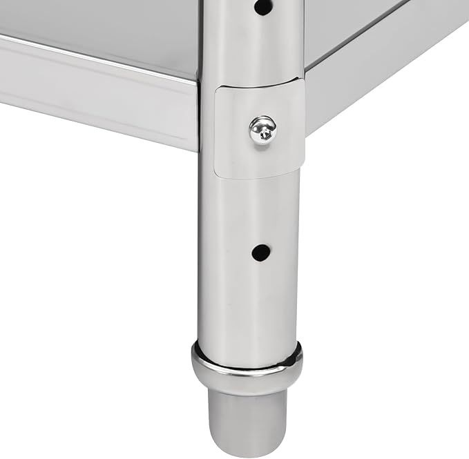 Stainless Steel Shelves59.1x17.7x61 Inch 4 Tier Shelving UnitAdjustable Height Stainless Steel Storage Shelf for Shopping MallsSupermarketsConvenience Stores (529lbs)