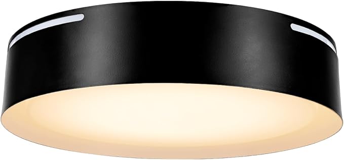 Sylvania 13 Flushmount Ceiling Light Luminaire 42.5W 5 CCT 2700/3000/3500/4000/5000K Dimmable 1400 LMS Black/White - 1 Pack (63470)