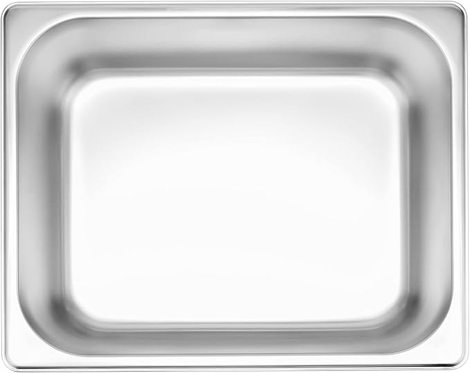JAPCHET 4 Pack Stainless Steel Steam Pan 1/2 Size Anti-Jam Steam Table Pan Hotel Pans Half Size Restaurant Buffet Trays for Catering 4 Inch Deep