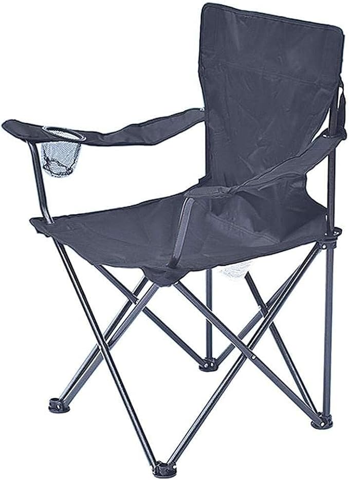 Outdoor Camping Chair Ultra-Light Folding Chair with Armrests &amp Storage Bag Portable Beach Chair 120kg Capacity