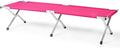 Outdoor Camping Cot Folding Lightweight Bed Portable Camping Cot with Carry Bag for Adults Hiking Hunting Traveling (Pink)