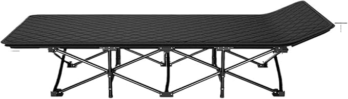 Folding Camping Cot Portable Ultralight Camping Bed Outdoor Fishing Assisted Recliner Foldable Single Person Simple Bed Tourism Equipment(66X188 Black1)