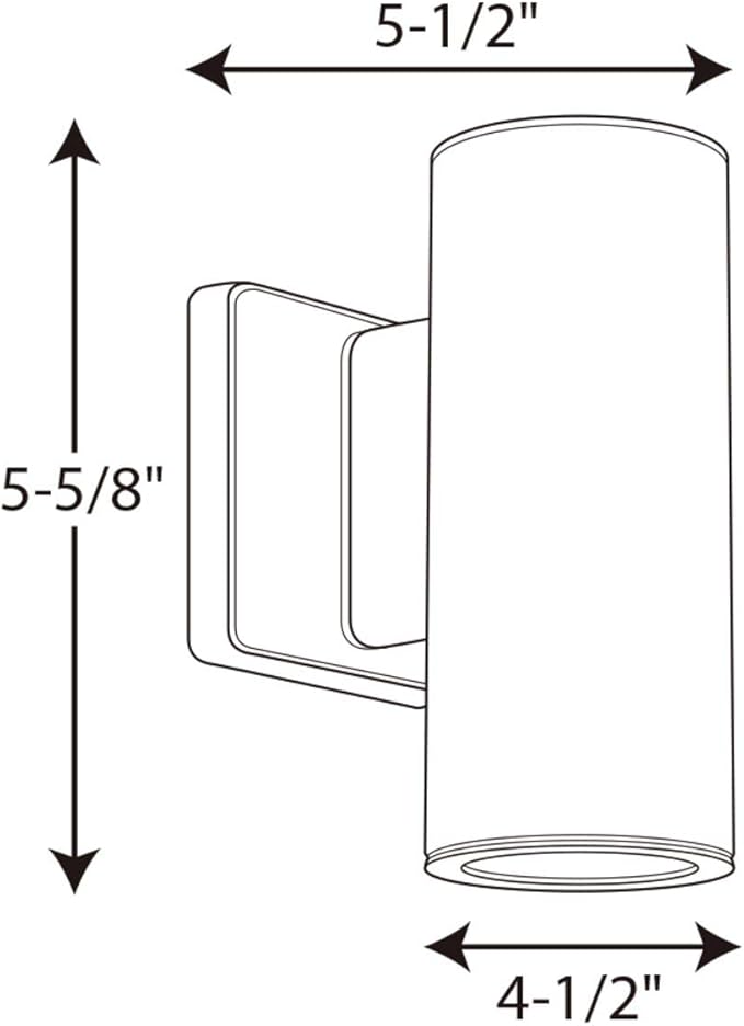 Progress Lighting P563001-147-30K Cylinders Collection 3 LED Modern Outdoor Small Up/Down Wall Lantern Light 3-1/3 Inch Diameter Satin Nickel