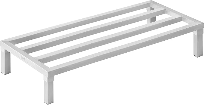 VEVOR Aluminum Dunnage Rack 48” x 20” Commercial Food Floor Rack 8” Off the Floor 1800 lbs Capacity All-Welded Aluminum Storage Rack for Storage in Restaurants Kitchens Garages and Vehicles