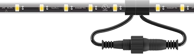 WAC Landscape Lighting LED 24V PRO Outdoor IP68 Submersible Strip Light 2700K Warm Built-in LED 1ft Length