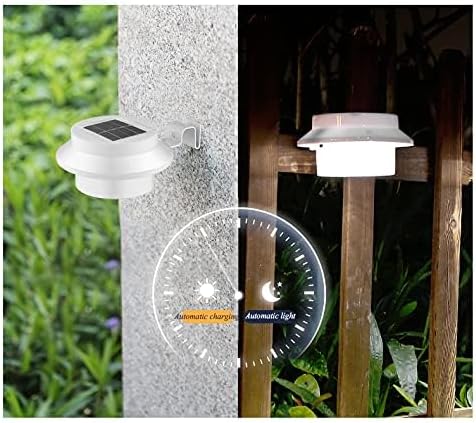 6-Pack Solar Gutter Led Lights Outdoor Solar Fence Lights Deck Lights for Eaves Garden Landscape Yard (White)