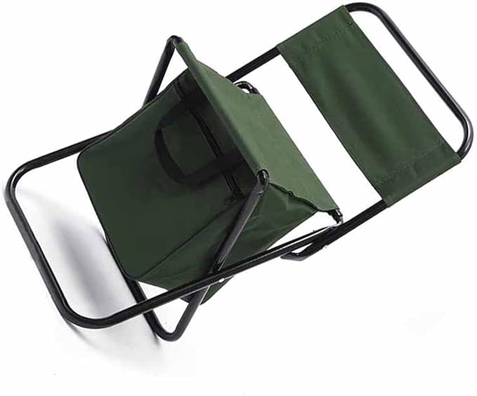 Portable Lightweight Folding Bag Chair Holds up to 225 lbs Steel Pipe &amp Oxford Cloth Soft Comfortable Fishing Chair with Pocket Bag Camping Stool Hiking Outdoors (Green)
