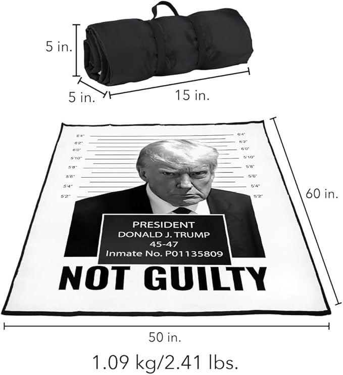 Generic Picnic Outdoor Blanket 50x60 Trump Not Guilty Foldable Blanket for Picnic Beach Camping Park Tailgate