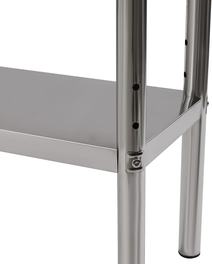 12 x 36 x 23.62 Inch Stainless Steel Double Overshelf for Commercial Kitchen Heavy Duty 2-Tier Storage Rack Work Table Organizer for Restaurant Garage Industrial Use 201 Stainless Steel