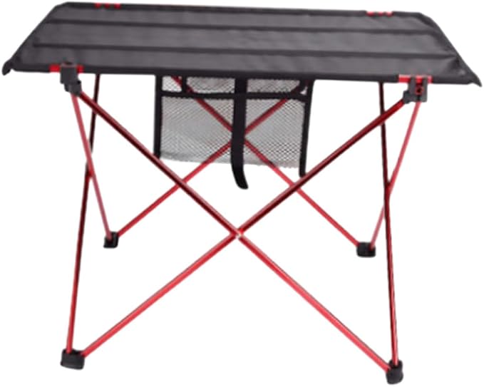SUPVOX Outdoor Folding Picnic Table Set Lightweight Aluminum Alloy Easy Assembly Portable Camp Table for Picnics Camping Hiking Fishing and Outdoor Activities Medium Red
