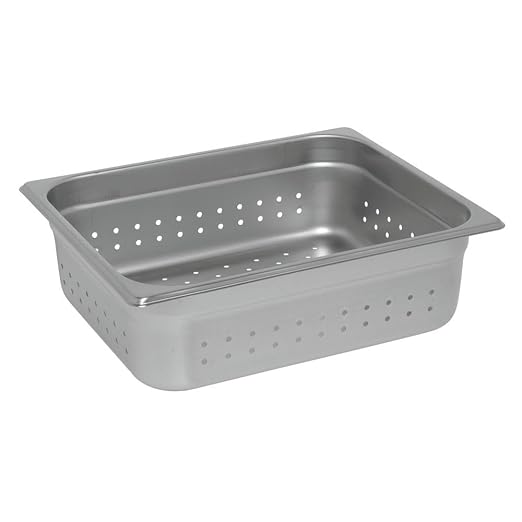 Kratos 1/2 Size Perforated Steam Table Pan 24 Gauge Stainless Steel - 4D