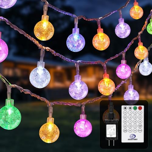 39FT Outdoor String Lights 68 LED Patio Lights with Remote Control Voice-Activated &amp Music Sync Mode 16 Color-Changing Modes Waterproof for Patio Garden Party Decor