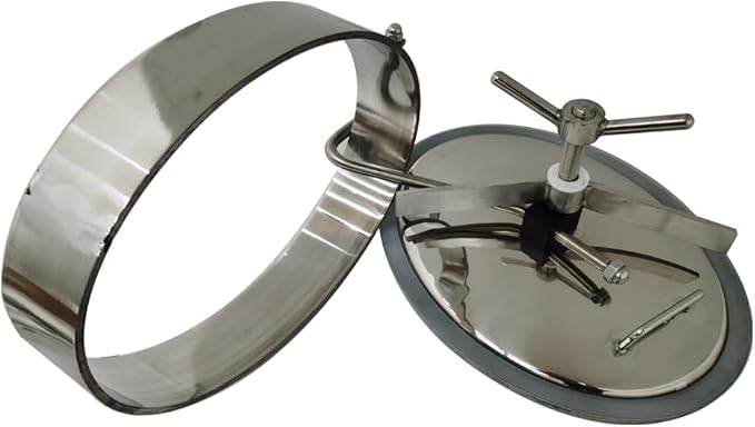430 * 330mm / 16.9 * 13 Inch Stainless Steel Atmospheric Manhole Cover – 304 Oval Tank Manway with Handwheel Mirror Polished for Food Dairy Brewery &amp Chemical Industries