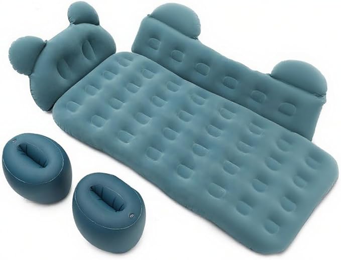 Car Inflatable Air Mattress for Mazda CX-90 2024 Inflatable Back Seat Car Bed Double-Sided Portable Camping Travel Sleeping BedDark Green-Cartoon Design
