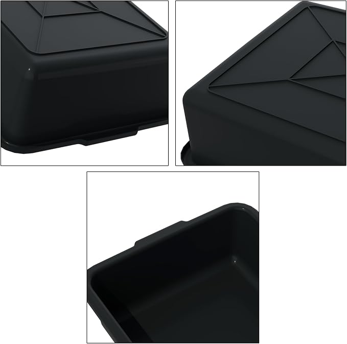 12 Packs Commercial Bus Tubs 13 L Plastic Restaurant Dish Washing Tub Service Bus Box Black