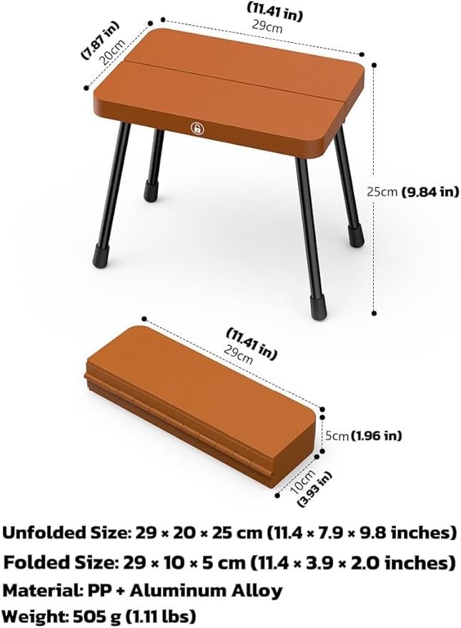 Portable Folding Stool for Camping 330 lbs Load Capacity Lightweight Aluminum &amp PP Quick Setup Compact Design Foldable Outdoor Seat for Hiking Fishing Backpacking (Black)