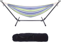 Double Hammock with Stand Double Outdoor Hammock Heavy Duty Outside Garden Yard Outdoor 330lb Capacity Free Standing Hammocks with Portable Carrying Bag for Outside Indoor Yard Camping