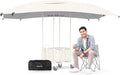 WONDERFOLD Sun Shade Canopy for S5 Convertible Utility Wagon - Large Umbrella with Sturdy Attachment &amp Plenty of Shade Around Your Utility Cart Beige