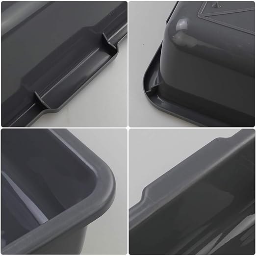 4-Pack 24 L Gray Large Plastic Bus Box Commercial Bus Tubs