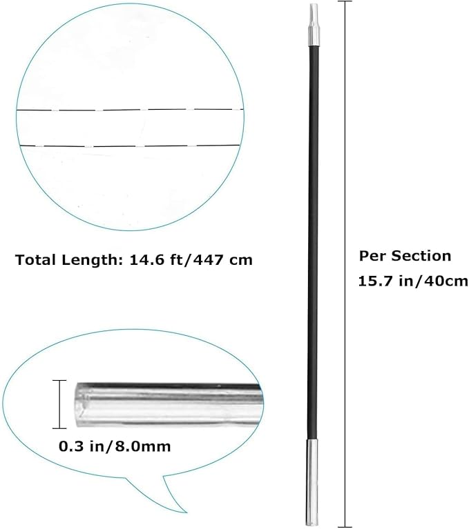 COMMOUDS Beach Tent Poles for 4 Person Beach Tent Replacement Poles 2 Packs Fiberglass Tent Rod Lightweight Tent Pole Repair Kit