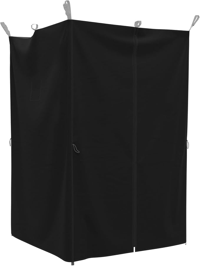EAGLE PEAK Portable Privacy Tent Changing Room for Pop Up Canopy Fits Canopies with Cross Bars Outdoor Hanging Privacy Curtain 55.1 L x 55.1 W x 80.7 H Black
