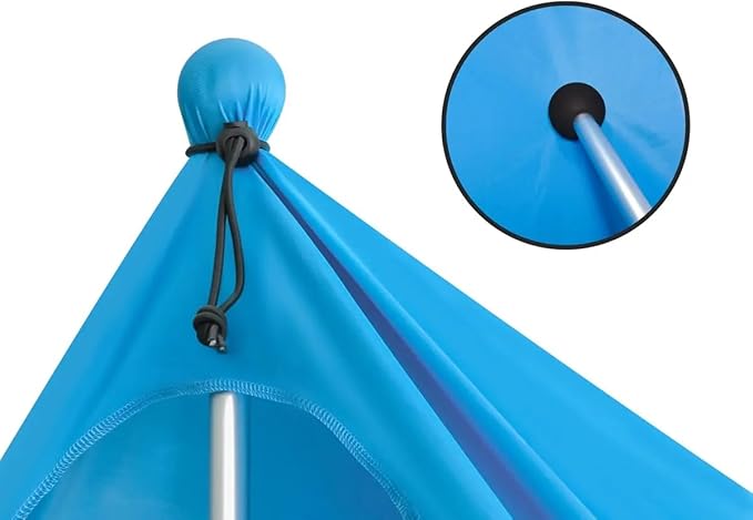 Monoprice 7-Foot 4-Person Sunshade - with UPF 50+ UV Protection Lightweight Lycra Fabric Blue - Pure Outdoor Collection